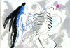 <b>aus der Serie Totentanz</b>, 1984<br>
Farbstifte, Papier<br>
<em><b>from the series Dance of Death</b>, 1984<br>
Color Pencil, Paper</em><br>21 x 29 cm<br>
© Julia Lohmann VG Bild